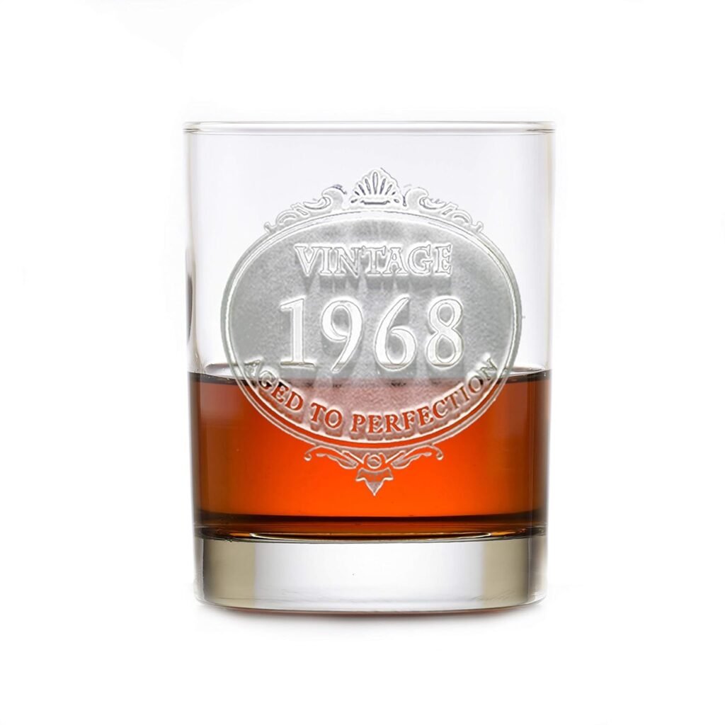 Vintage Year Engraved Bourbon Glass