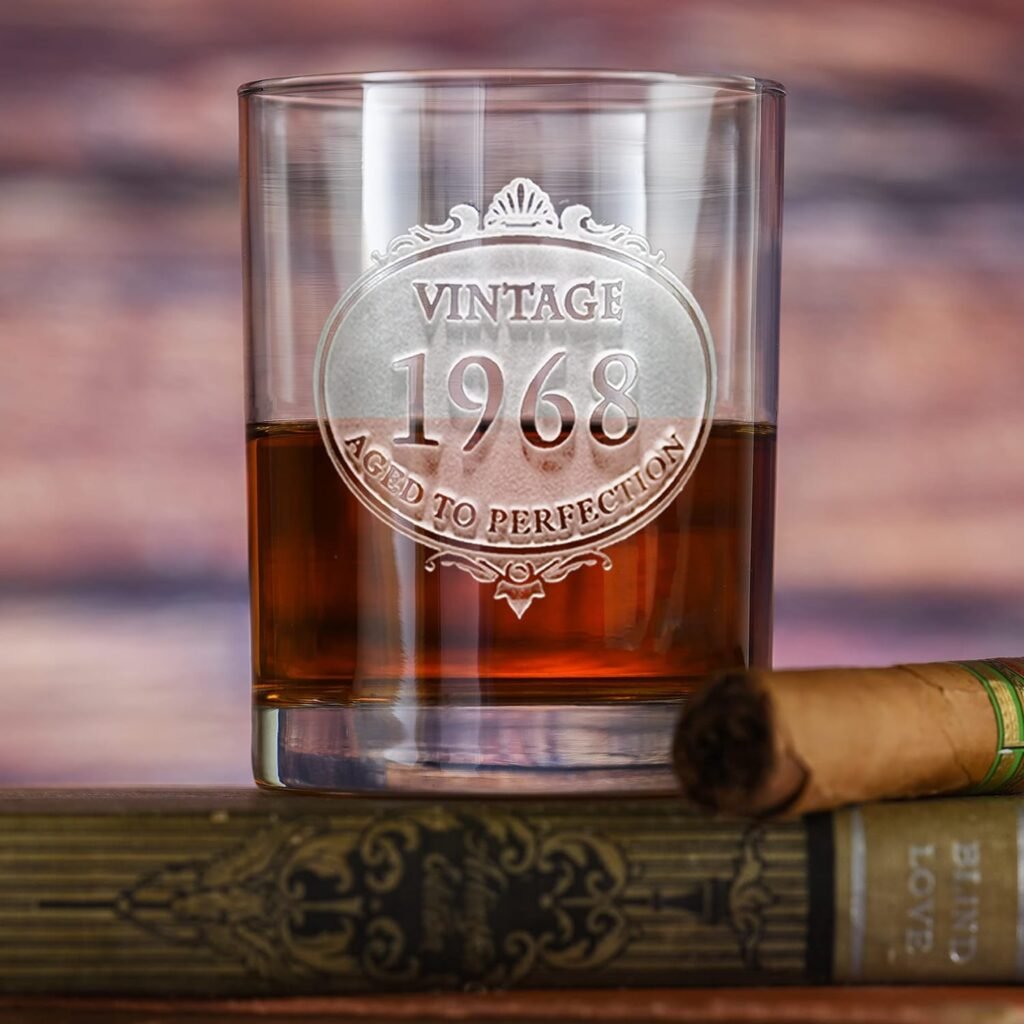 Vintage Year Engraved Bourbon Glass