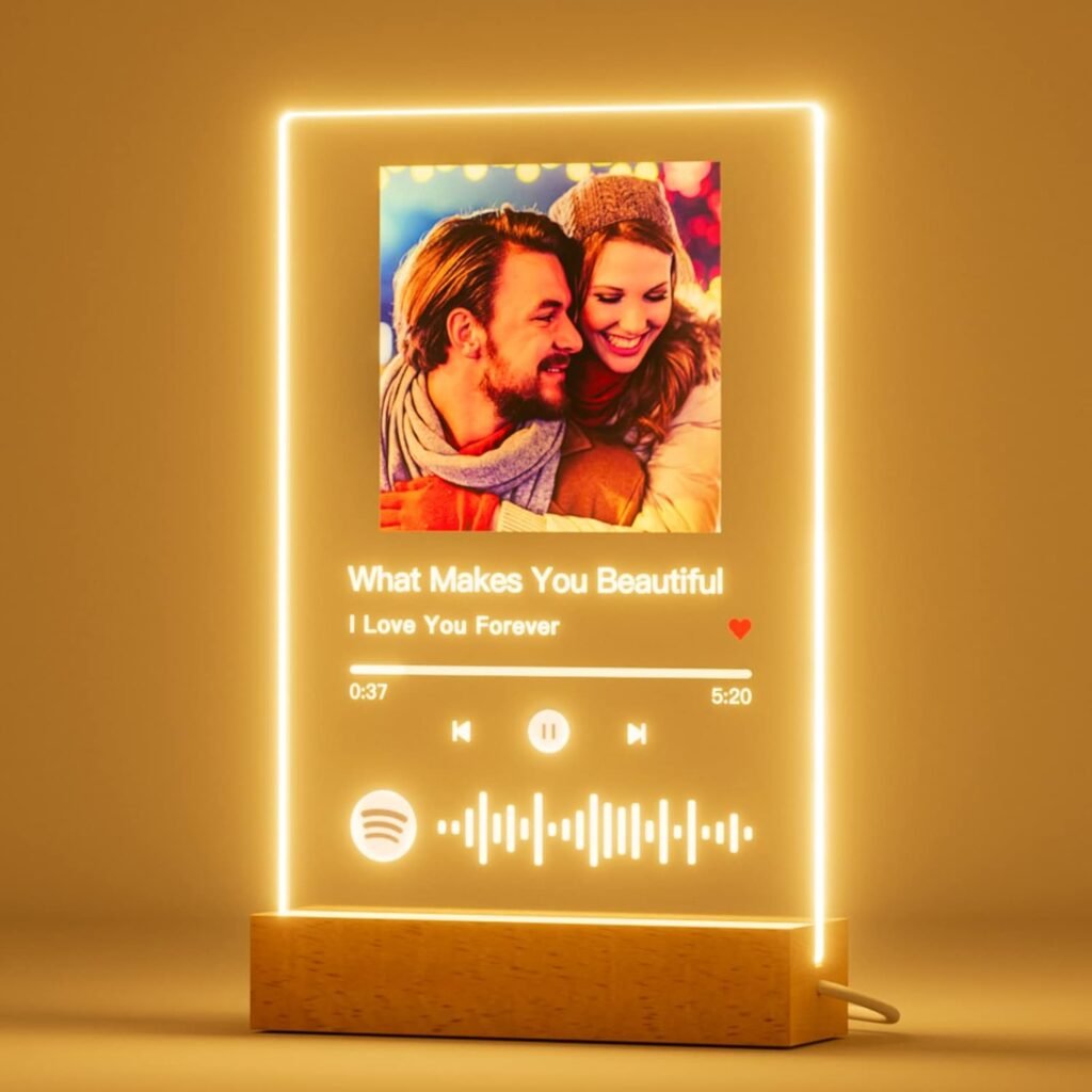 witfox Spotify Plaque Personalized Gifts for Women Men - Acrylic Spotify Song Plaque - Custom Gifts for Boyfriend Girlfriend - Customized Birthday Christmas Valentines Day Gifts for Him Her